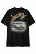 leopard jumping t shirt